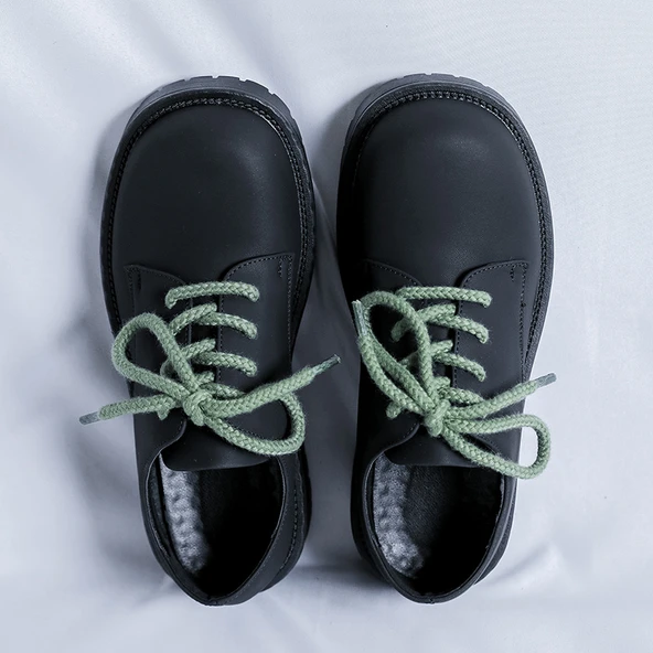 Unisex Deri Ayakkabı (Siyah-6) - 6