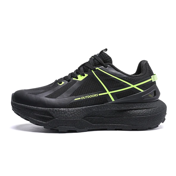 Erkek Outdoor Spor Ayakkabı (Mürekkep Siyahı - Floresan Sarı)