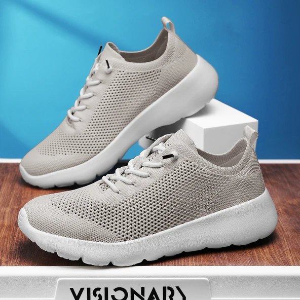 Unisex Hava Alan Spor Ayakkabı (Bej)