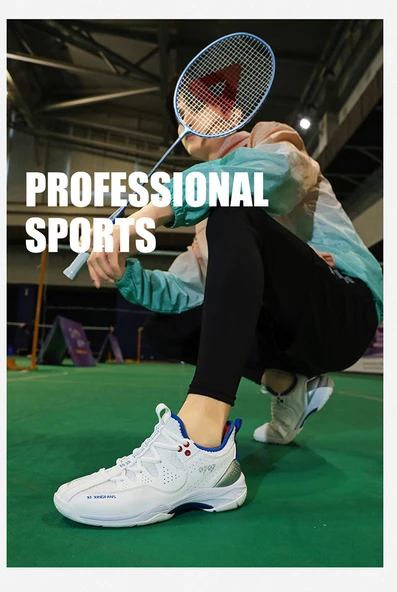 Unisex Badminton Ayakkabısı (Beyaz - Pembe) - Resim 9