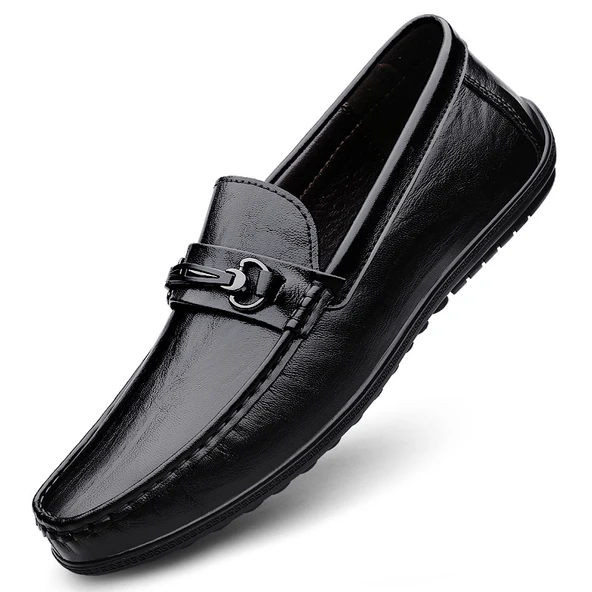 Erkek Loafer Ayakkabı - Hakiki Deri (Siyah)