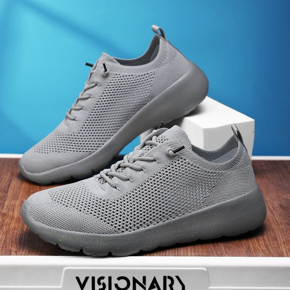 Unisex Hava Alan Spor Ayakkabı (Gri)