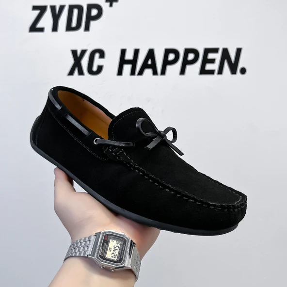 Erkek Süet Loafer Ayakkabı (Siyah)