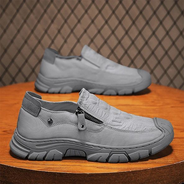 Erkek Günlük Retro Slip-On Spor Ayakkabı (Siyah) - 5