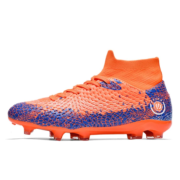 Unisex Krampon Futbol Ayakkabısı - Halı Saha (Turuncu Uzun Çivili)