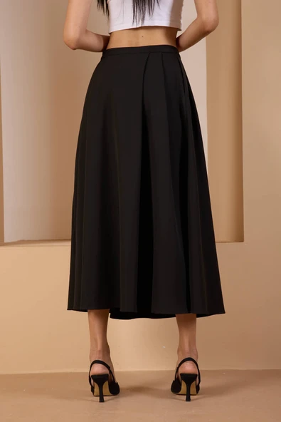 Siyah Salaş Kesim Dokuma Etek - 7