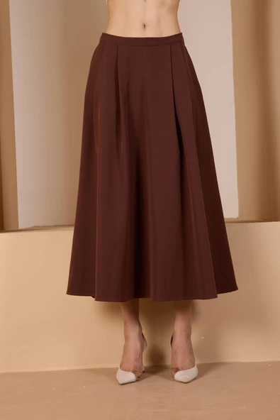 Acı Kahve Salaş Kesim Dokuma Etek - 4