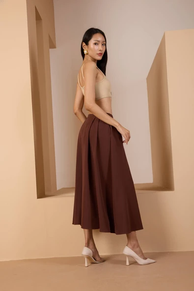 Acı Kahve Salaş Kesim Dokuma Etek - 8