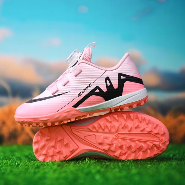 Unisex Çocuk Krampon Futbol Ayakkabısı (Pembe)