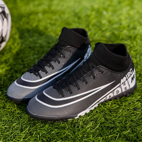 Unisex Yüksek Bilekli Krampon Futbol Ayakkabısı (Siyah)