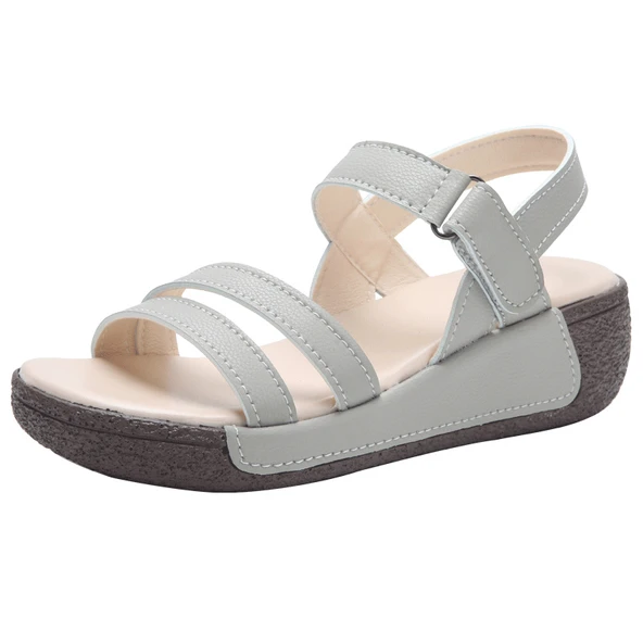 Kadın Yazlık Platform Sandalet (Gri) - 6