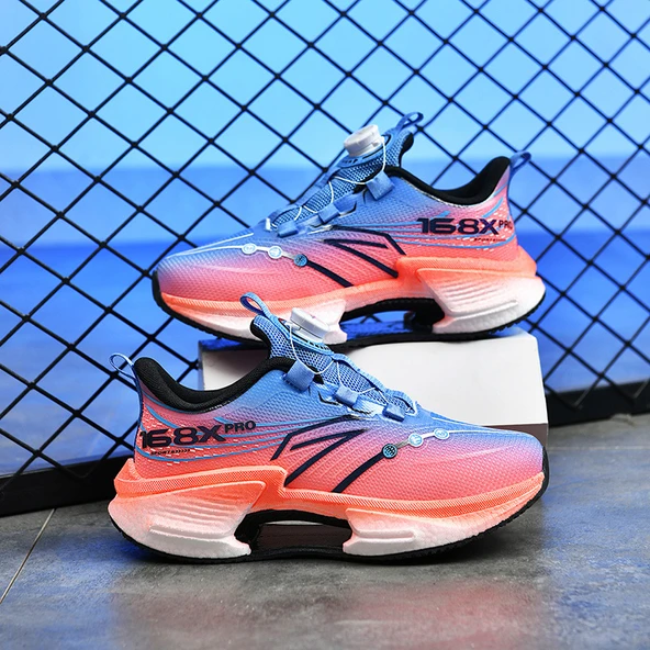 Unisex Karbon Fiber Spor Ayakkabı (Gri - Mavi)