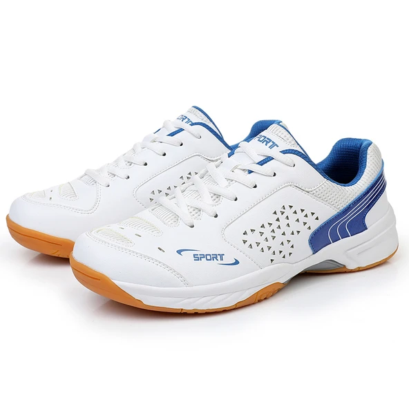 Unisex Badminton Ayakkabısı (Beyaz - Mavi)