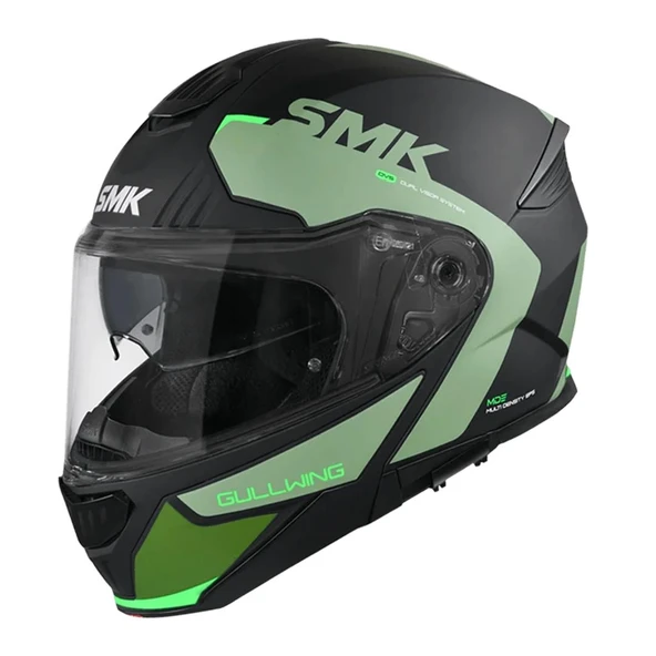 SMK GULLWING KRESTO YEŞİL SİYAH ÇENE AÇILIR KASK