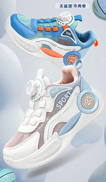 Unisex Çocuk Fileli Spor Ayakkabı (Mavi) - Resim 10