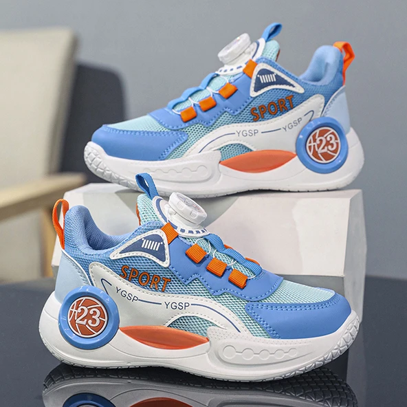 Unisex Çocuk Fileli Spor Ayakkabı (Mavi) - Resim 2