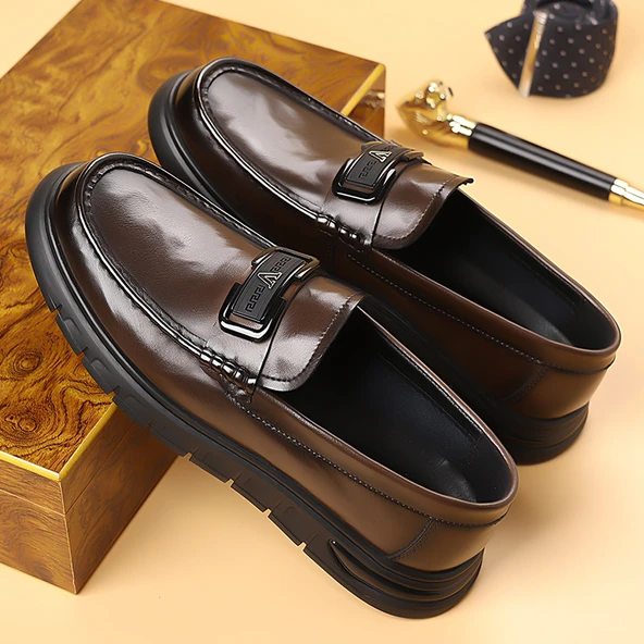 Erkek Deri Loafer Ayakkabı (Siyah-3) - 9