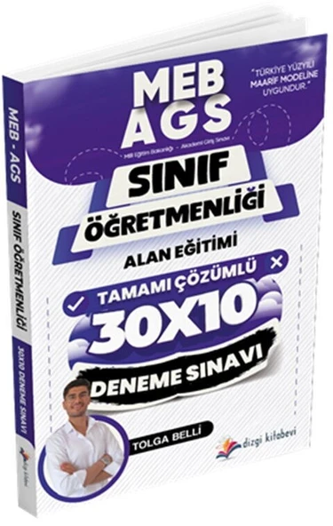 2025 MEB AGS ÖABT Sınıf Öğretmenliği Alan Eğitimi Tamamı Çözümlü 10 Deneme Sınavı Dizgi Kitap