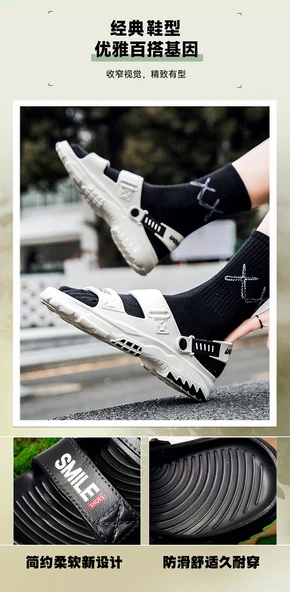 Erkek Plaj Sandalet (Siyah) - Resim 10