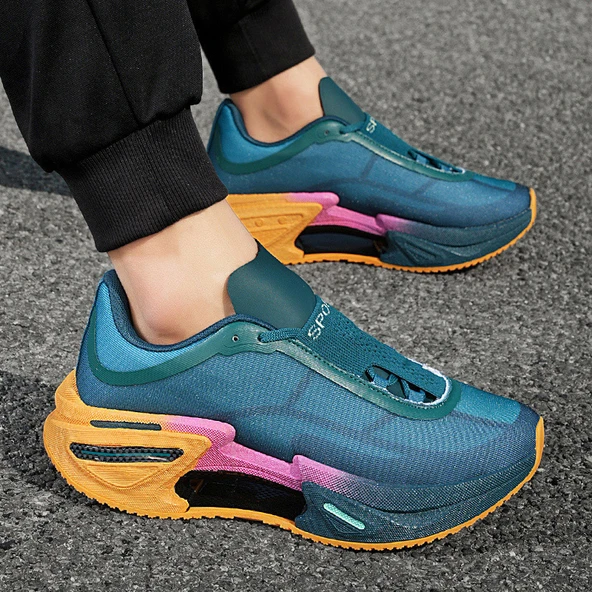 Unisex Çocuk Yarış Spor Ayakkabısı - Hafif - Darbe Emici (Koyu Yeşil)