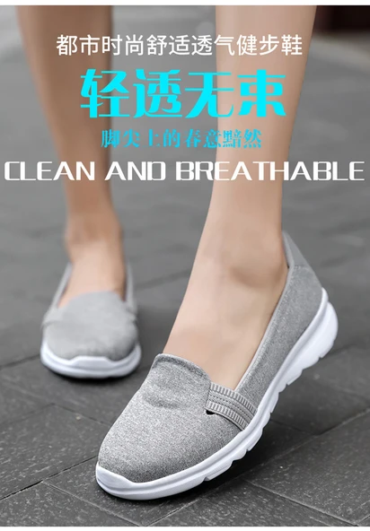 Kadın Günlük Slip-On Yürüyüş Ayakkabısı (Gri) - Resim 9