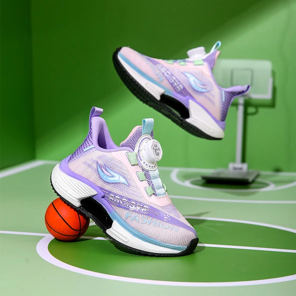 Unisex Çocuk Spor Ayakkabı (Pembe - Mor)