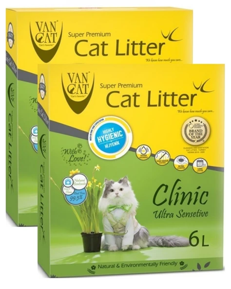 Vancat Cat Litter Clinic Ultra Sensetive 6 Lt x 2 adet