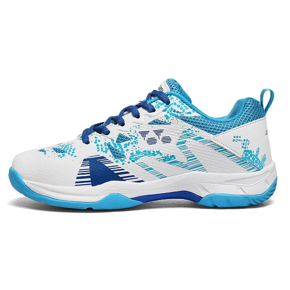 Unisex Badminton Antrenman Ayakkabısı (Beyaz - Mavi)