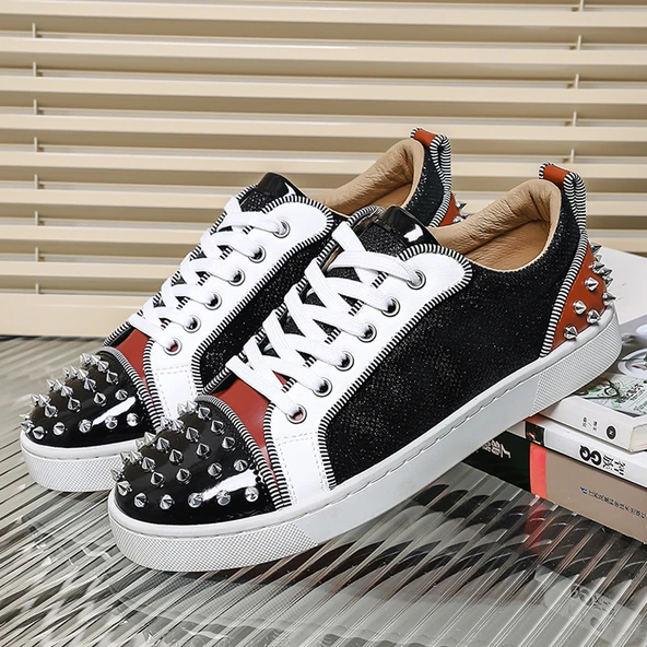 Erkek Punk Stil Spor Ayakkabı (Yıldız Siyah)