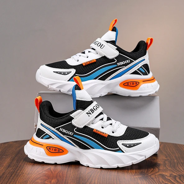 Unisex Çocuk Spor Ayakkabı (Siyah - Turuncu)