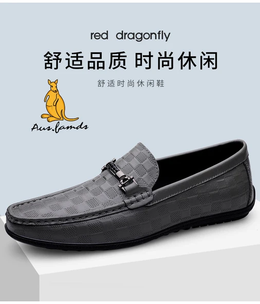 Erkek Deri Loafer Ayakkabı (Gri) - Resim 9