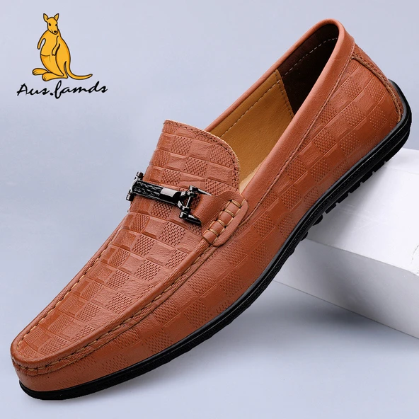 Erkek Deri Loafer Ayakkabı (Gri) - Resim 2