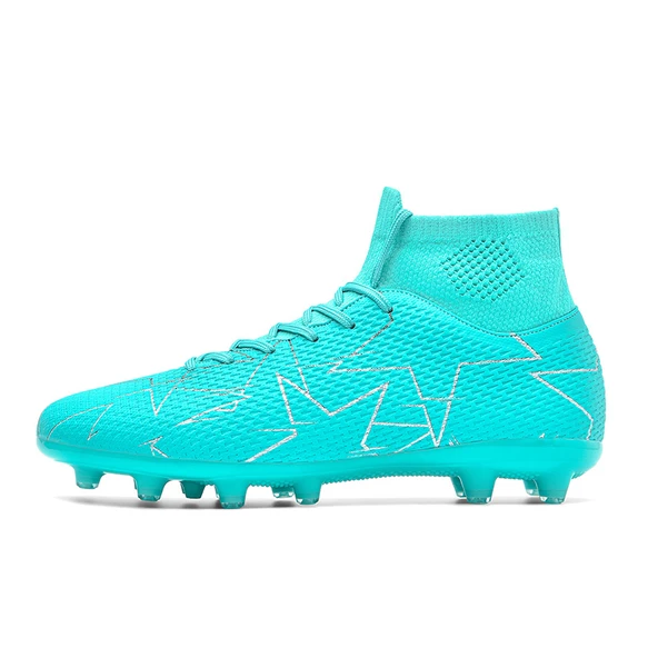 Unisex Çim Saha Krampon Futbol Ayakkabısı (Siyah Çiviler-2)