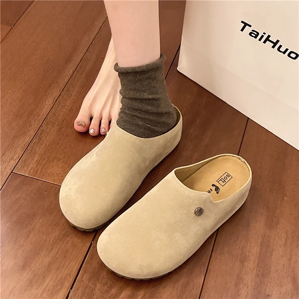 Kadın Platform Terlik Loafer (Bej)