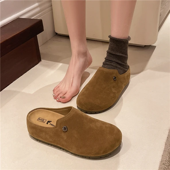 Kadın Platform Terlik Loafer (Deve tüyü)