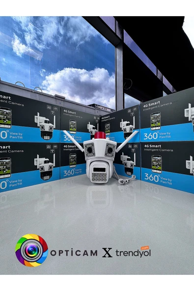 RADEX RX45AI 4g 4 Kamera 4+4+4 Mp Elektrikli Sim Kartlı Güvenlik Kamerası + 1.5 A Adaptör - 3