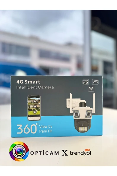 RADEX RX45AI 4g 4 Kamera 4+4+4 Mp Elektrikli Sim Kartlı Güvenlik Kamerası + 1.5 A Adaptör