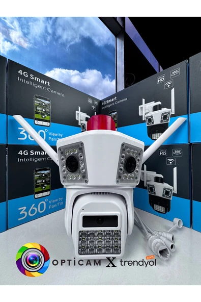 RADEX RX45AI 4g 4 Kamera 4+4+4 Mp Elektrikli Sim Kartlı Güvenlik Kamerası + 1.5 A Adaptör - 2