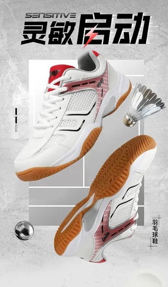 Unisex Badminton Ayakkabısı (Siyah - Altın) - 7
