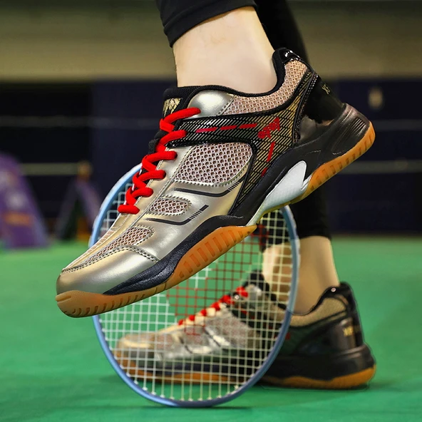 Unisex Badminton Ayakkabısı (Beyaz - Kırmızı)