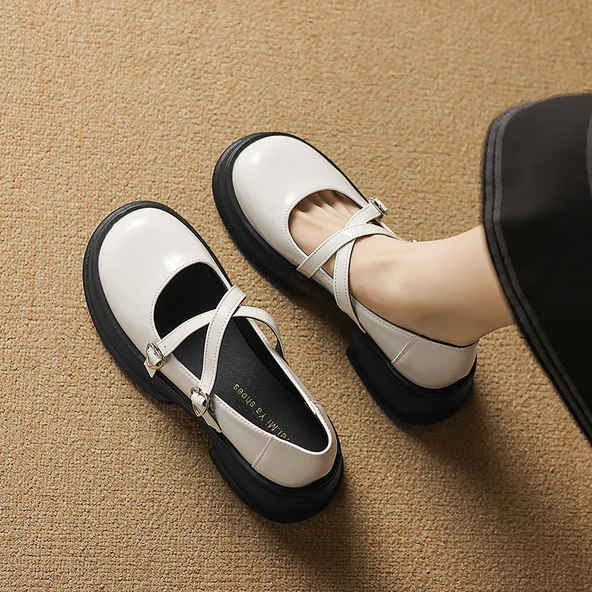 Kadın Platform Loafer Ayakkabı (Bej-2)