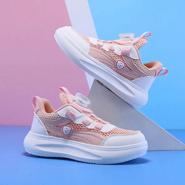 Unisex Çocuk Fileli Spor Ayakkabı (Pembe)