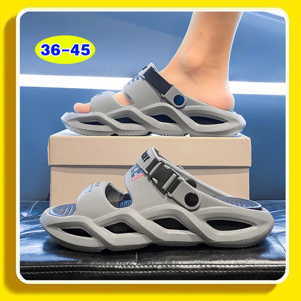 Unisex Kalın Tabanlı Terlik (Gri-3)