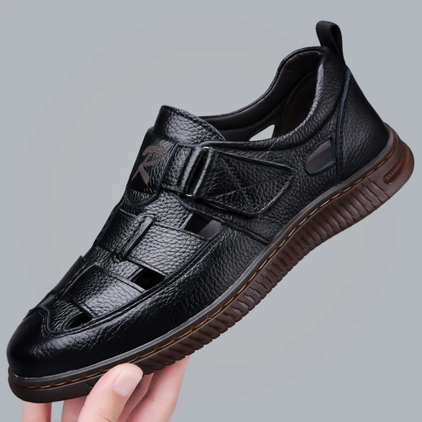 Erkek Deri Sandalet (Sarı) - Resim 8