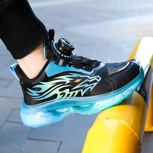 Unisex Çocuk Spor Ayakkabı (Siyah - Mavi)