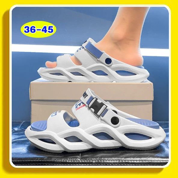 Unisex Kalın Tabanlı Terlik (Mavi-1)