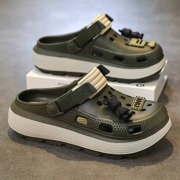 Unisex Yazlık Terlik Sandalet - Kaymaz EVA (Ordu Yeşili)