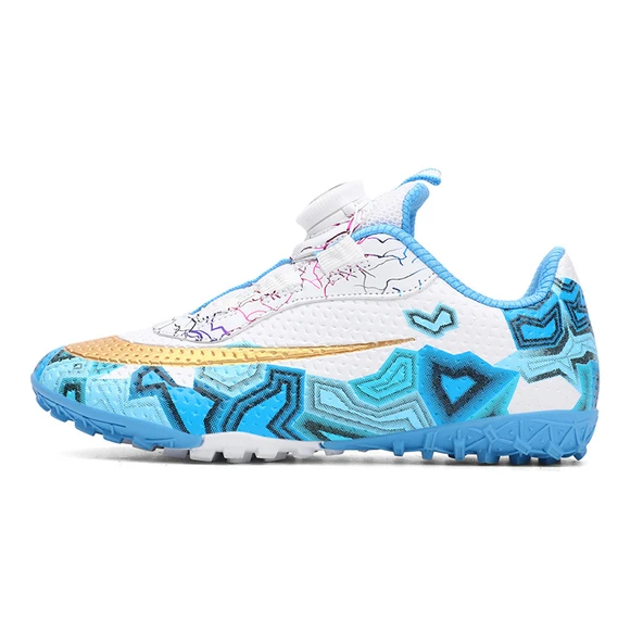 Unisex Çocuk Krampon Futbol Ayakkabısı (Ay Işığı - Mavi-1) - Resim 6