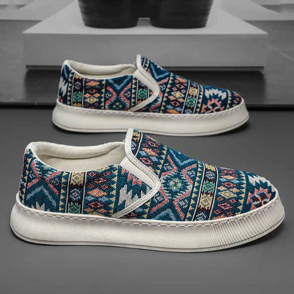Erkek Günlük Slip-On Kanvas Ayakkabı (Koyu Mavi)