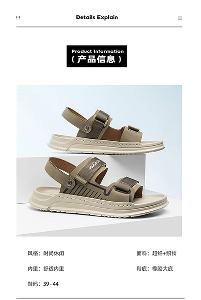 Erkek Yazlık Plaj Sandalet (Siyah) - Resim 11